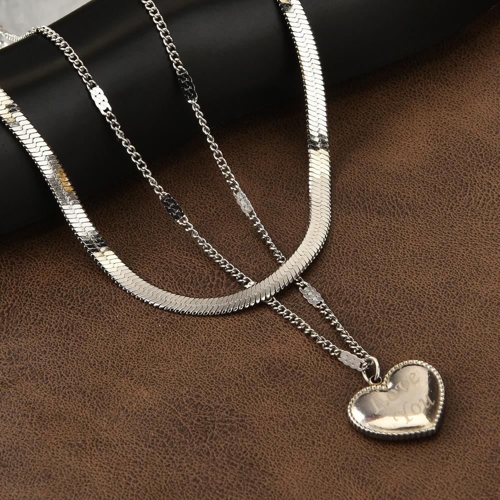 Beautiful Heart Shaped Titanium Steel Necklace For Trendy Women With Adjustable Options Length
