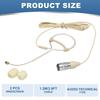 uxcell Mono Ear-hook Headset Microphone, Over-ear Type Omnidirectional Wired Condenser Mic with 3.5mm Audio-Technica Type Plug, 3.9ft Cable, Beige