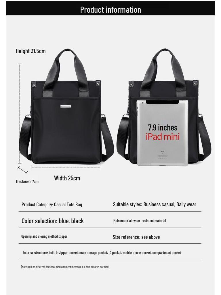 Men's Vertical Charm Handbag - Business Casual Briefcase, Commuting Shoulder Crossbody Bag