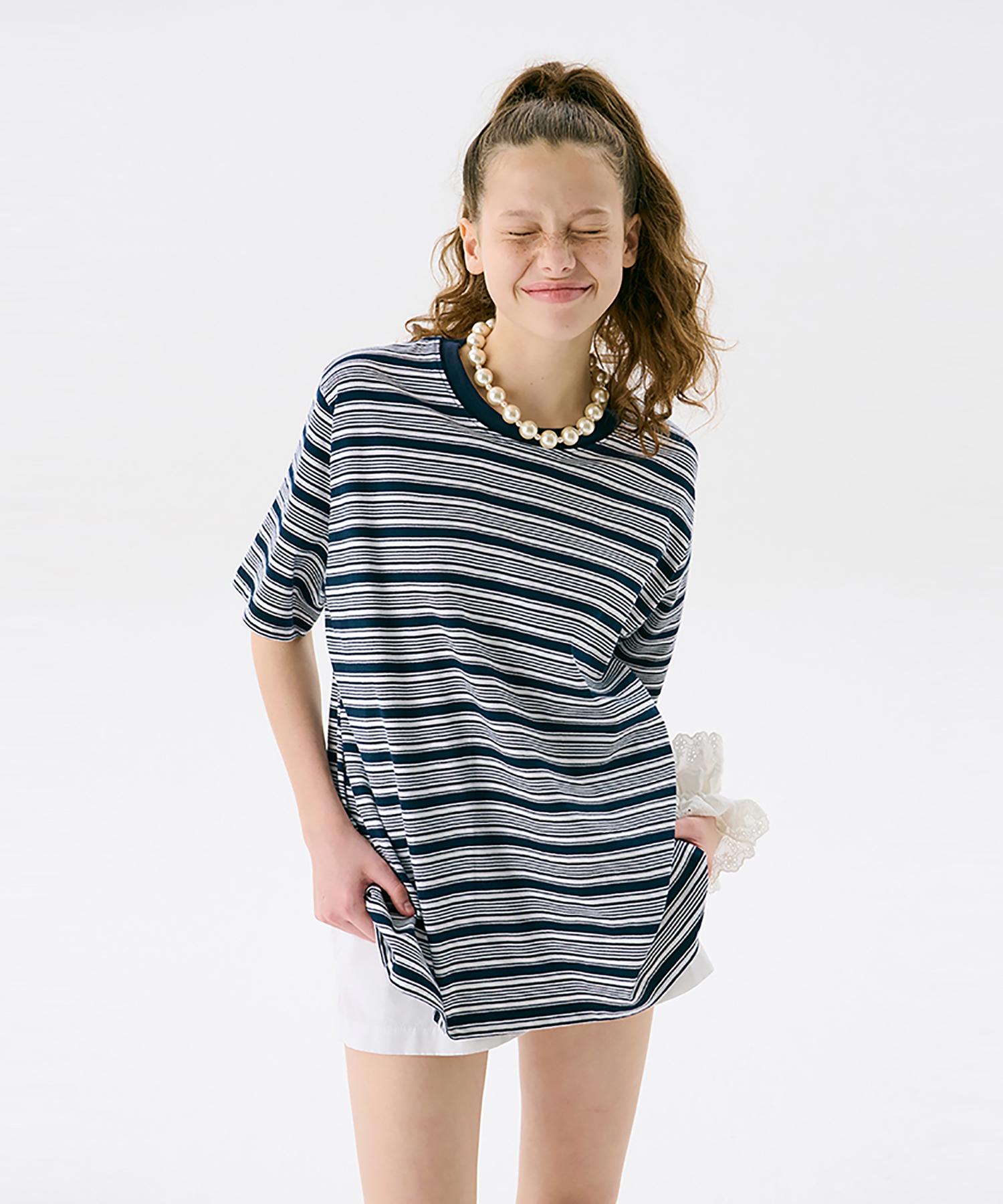 Jun Jun Space Vol13.Stripe T_Navy(Vol13.Stripe T_Navy)
