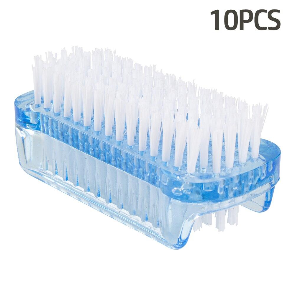 10/20/30/50Pcs Plastic Nail Dust Powder Cleaning Brush Double Sided Hand Fingernail Toes Scrubbing Brush Cleaner Pedicure Scrub