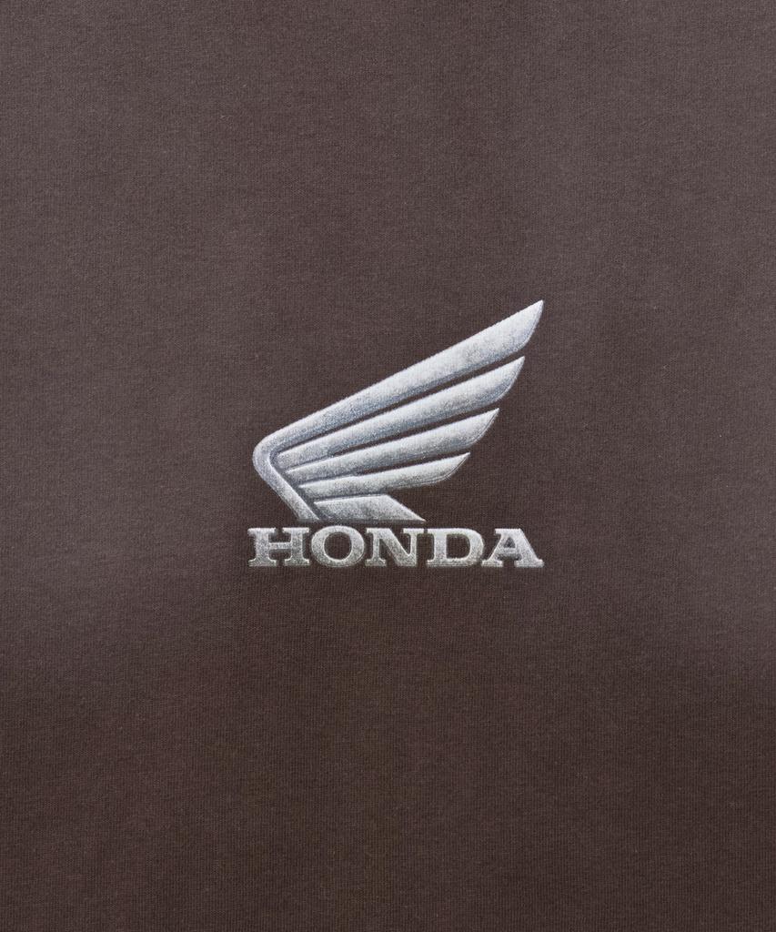 PHYPS MOTORCYCLE Winglogo Spray Dying Short Sleeve Brown
