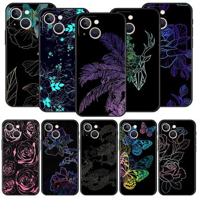 Flower Grass Line Art Phone Case For iPhone Samsung Galaxy Redmi Xiaomi Oppo OnePlus Note S A 7 8 9 10 11 12 13 14 20 21 22 23 53 54 Pro Max Ultra