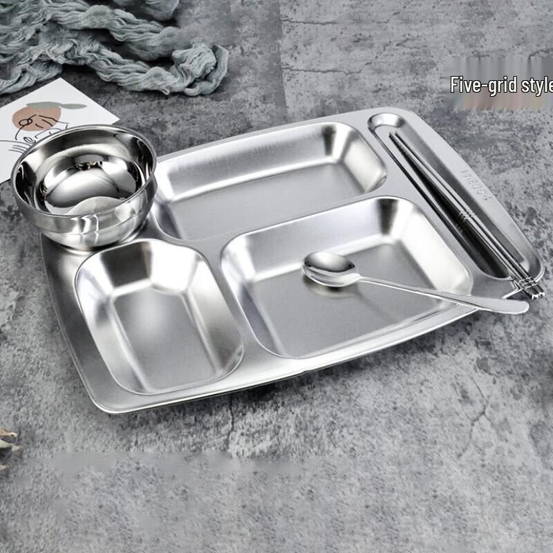 304 Stainless Steel 5-Compartment Lunch Set