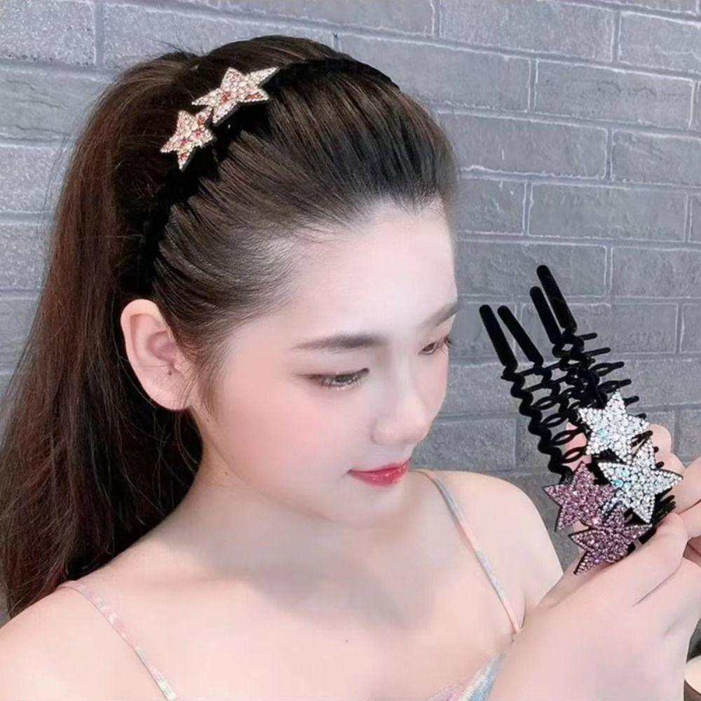 

Artificial Crystals Flocking Toothed Hair Hoop Velvet Niche Design Woman