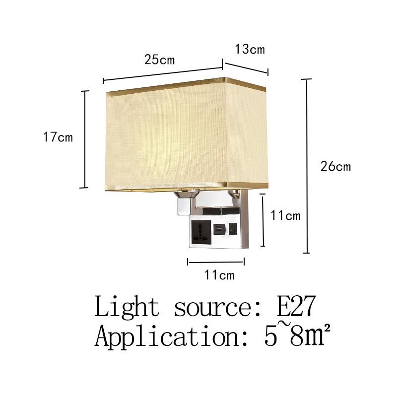 USB Plug Interface Charging Wall Lamp Creative Bedroom with Plug Bedside Led Wall Lamp Hotel Bedside Lamp