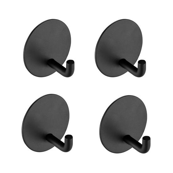 4Pcs Hanging Hook Punch Free Self-adhesive Traceless Stainless Steel No Damage Wall Adhesive Hook Towel Holder Daily Use