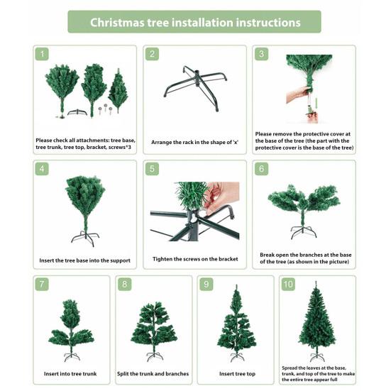 Artificial Christmas Tree with Dense Branches Realistic Spruce Xmas Pine Tree with Metal Stand for Holiday Home Office Decor