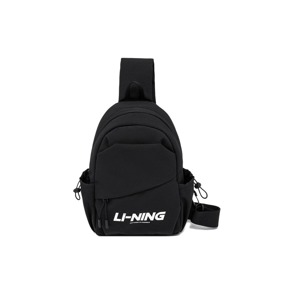New LiNing Sports Life Collection Polyester One Shoulder Crossbody Bag, Sling Bag Regular Unisex Black ABDU167-2