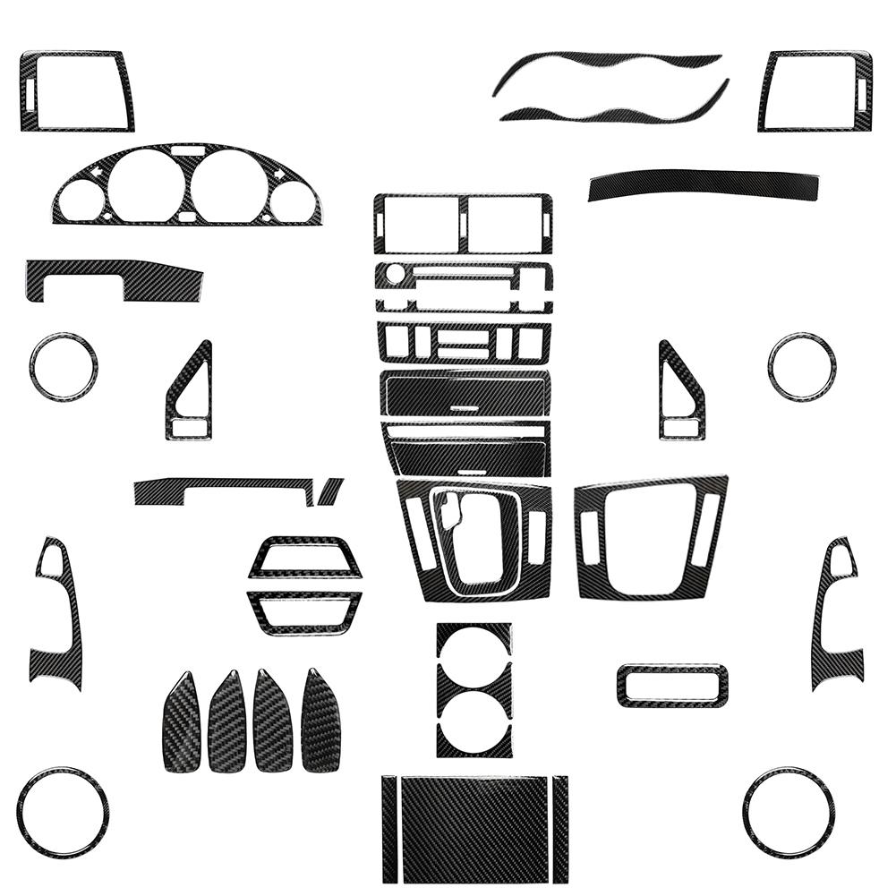 Black Car Interior Decoration Protection Carbon Fiber Sticker For For BMW 3Series E46 1998-2005 With Navigation System