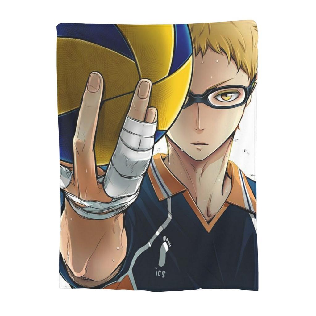 Haikyuu - Tsukishima Manga Blankets Soft Warm Flannel Throw Blanket Plush for Bed Living room Picnic Travel Home Couch