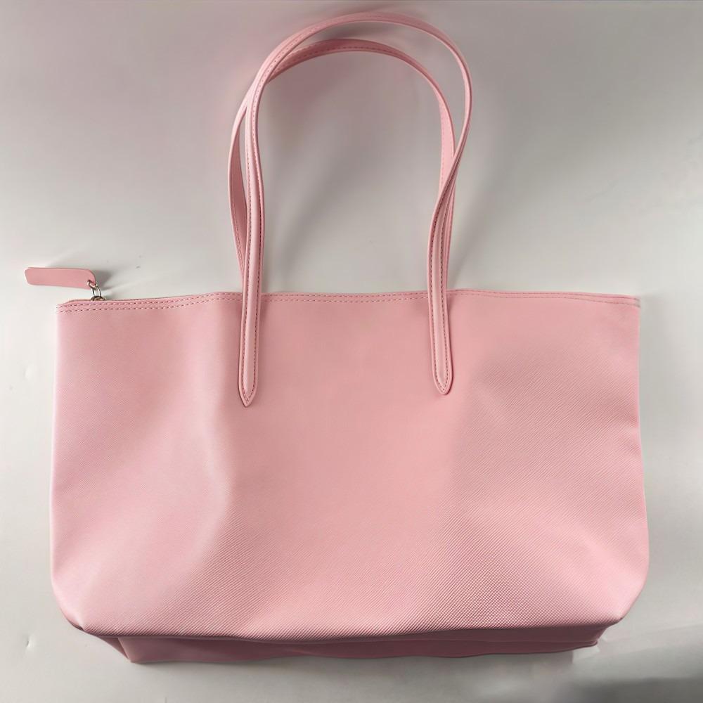 Simple Elegant Women's Shoulder Bag Zipper Closure Soft Commuting Tote Bag PU Leather Large Capacity Casual Handbag