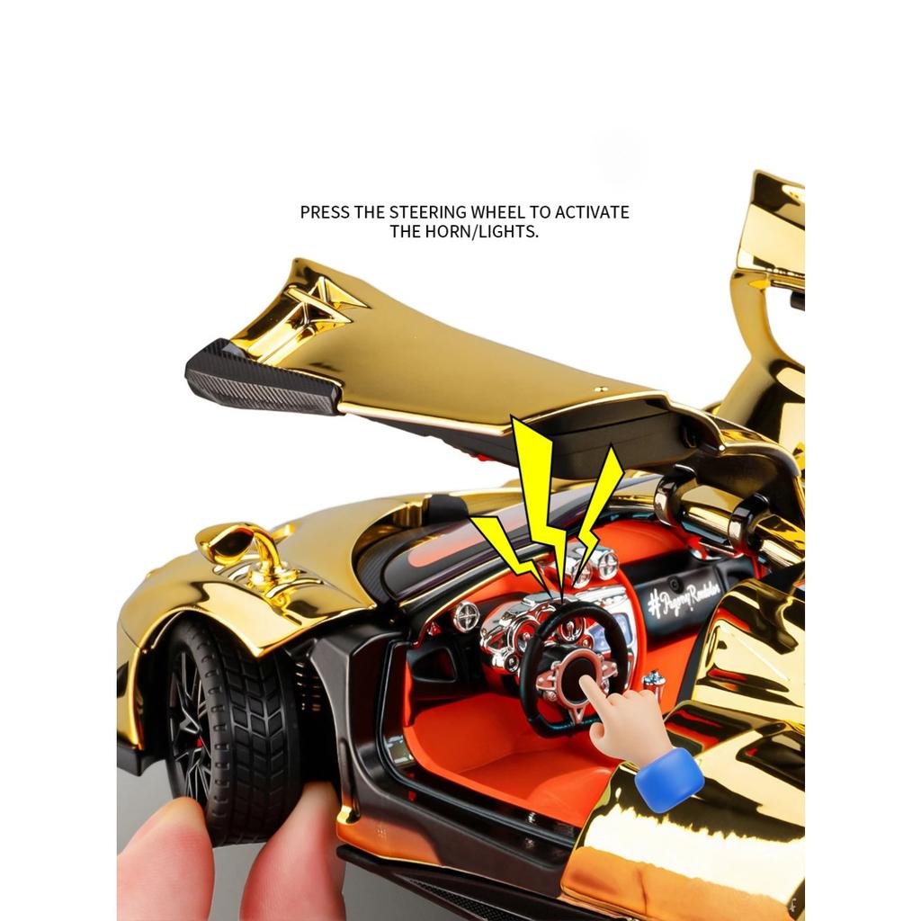 1/24 Pagani Huayra BC Supercar Legierungsauto Diecasts & Spielzeugfahrzeuge Metallspielzeugauto Modell Sound und Licht Sammlung Kinderspielzeug