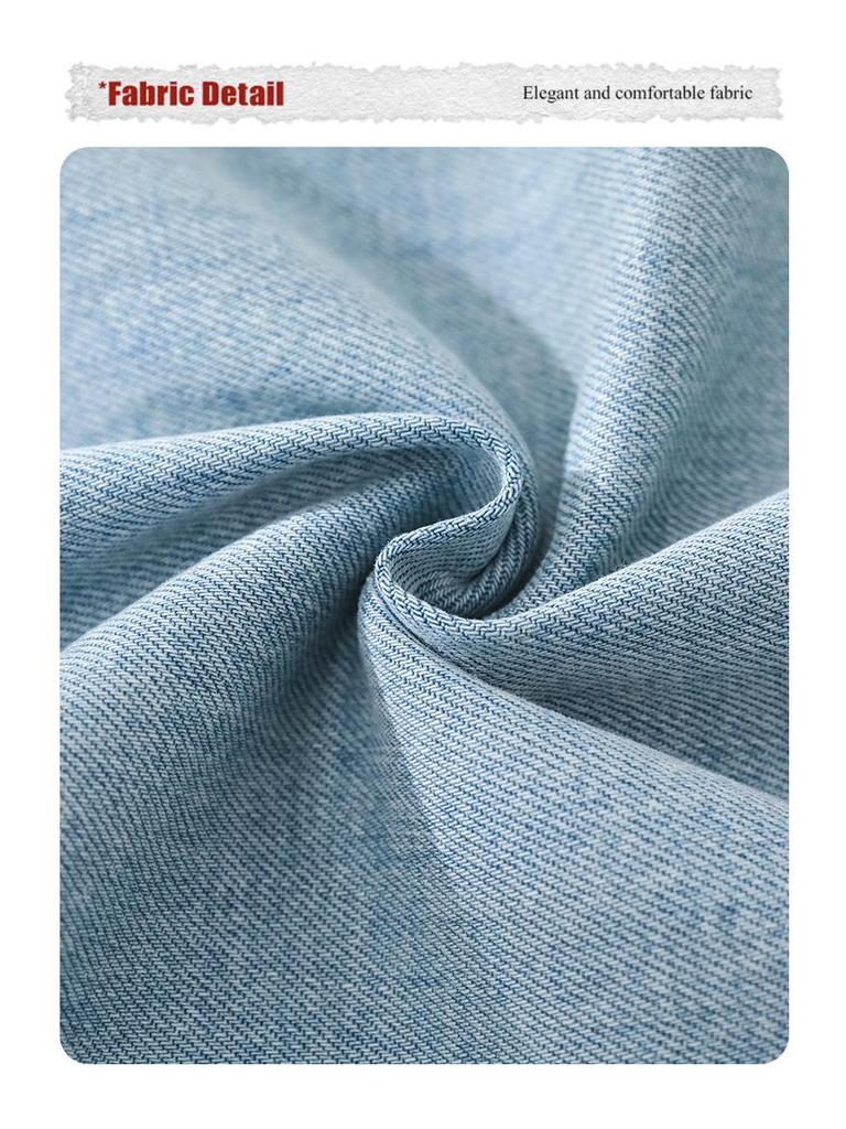Versatile Loose Wide-Leg Denim Women's Pants - Slimming, Comfortable, Casual, Tall-Lengthening Patchwork for Spring