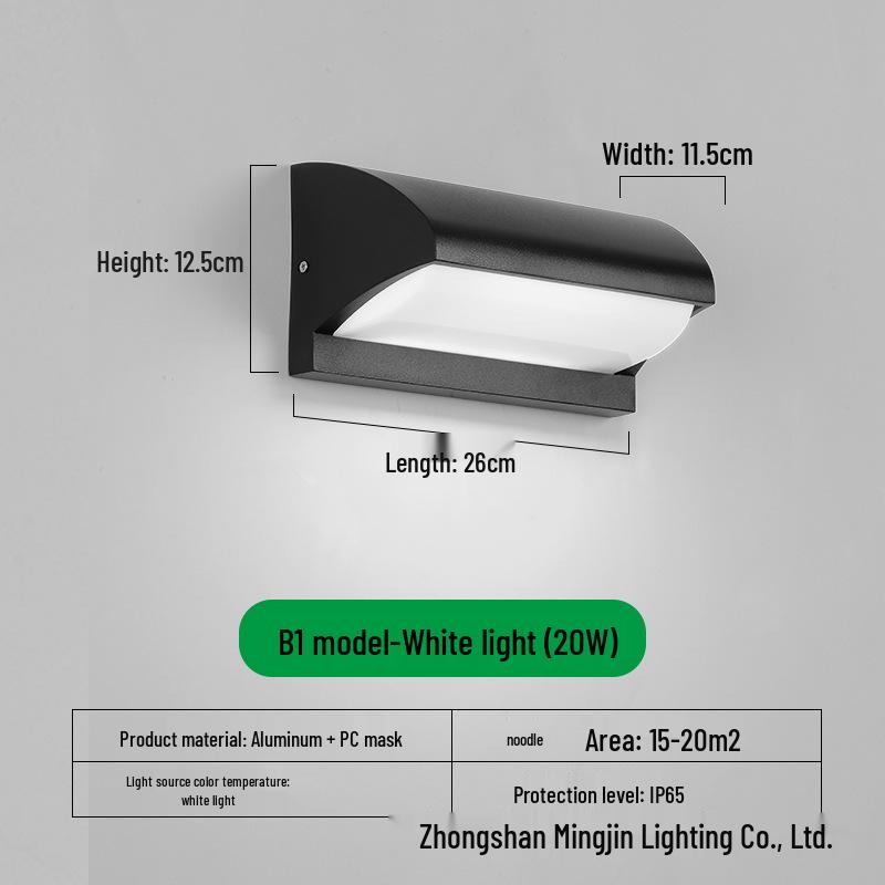 LED Waterproof Outdoor Wall Light for Balcony, Corridor, Courtyard, and Garden