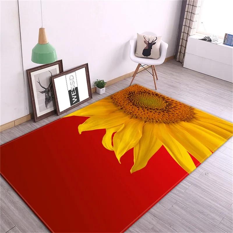 Sunflower Carpet Room Decoration Floor Mat Cute Flowers Nordic Rug Carpets for Bedroom Door Mats Entrance Kitchen Mat Floral Rug