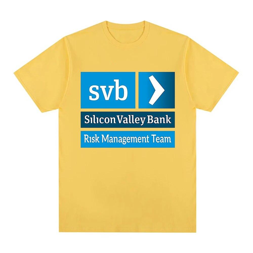 T-shirt Dipartimento Gestione del Rischio Silicon Valley Bank Unisex/Donna Estetica Harajuku Magliette Grafiche Unisex Oversize Sabbia Cotone
