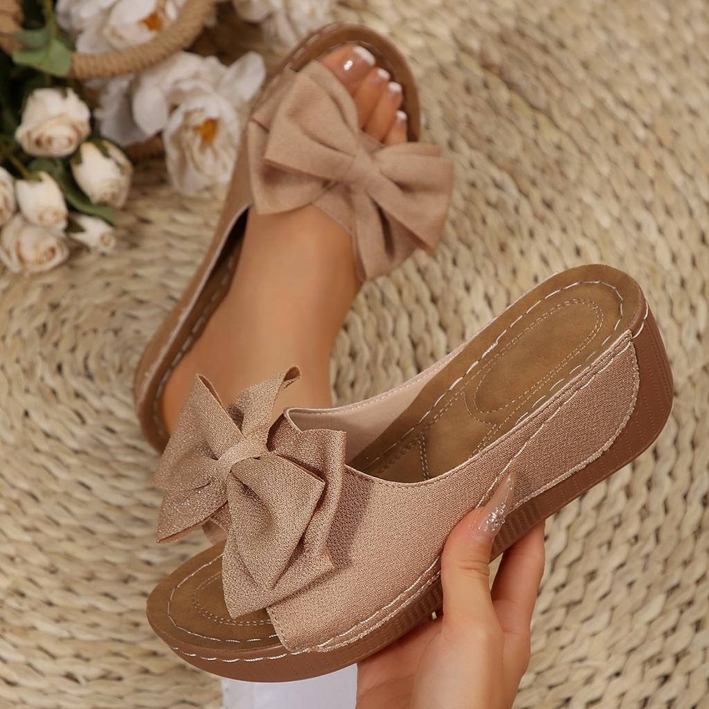 Fashion Women Wedge Slippers Comfortable Luxury Woman Shoes Open Toe Fashion Sandals 2025 New Summer Slippers Lightweight Slides Women