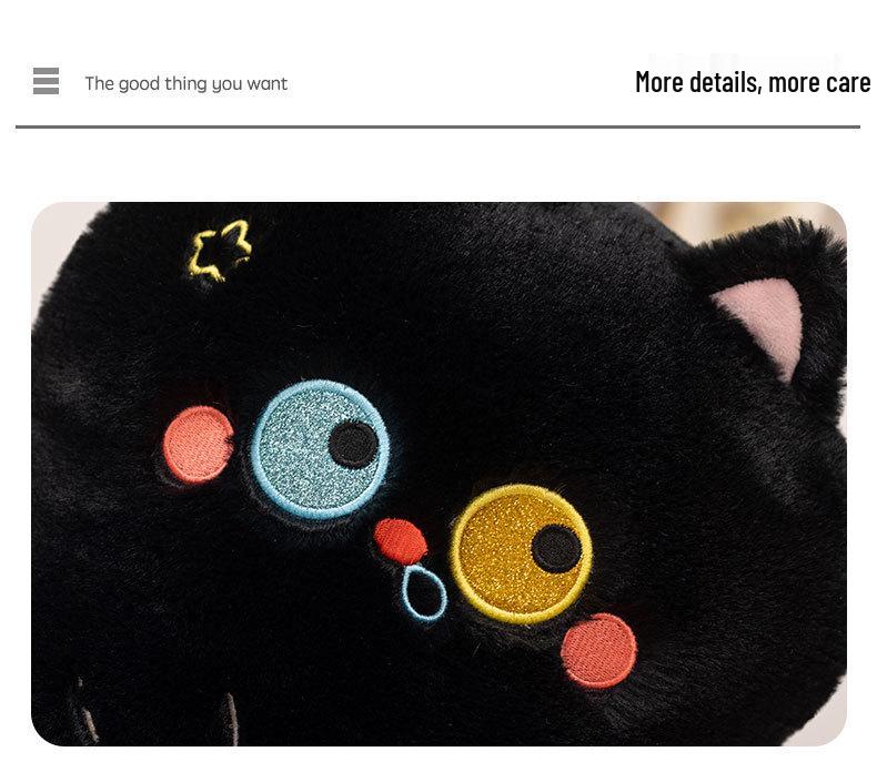 Sait Dudu Cute Calico Cat Plush Pillow - Big Eyes Siamese Cat Ornament, Perfect Birthday Gift