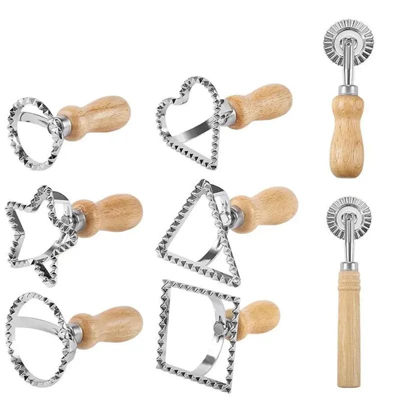 Household Zinc Alloy Biscuit Mould Pastry Cake Mould Kitchen Oak Handle Cake Cutter Baking Appliance YLE62