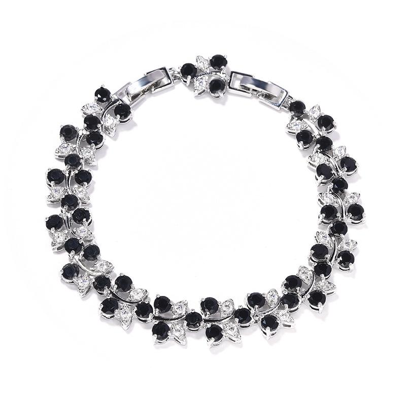 Light Luxury Rainbow Flower Bracelet Girls Niche Versatile Color Zircon Jewelry Women'S Bracelet