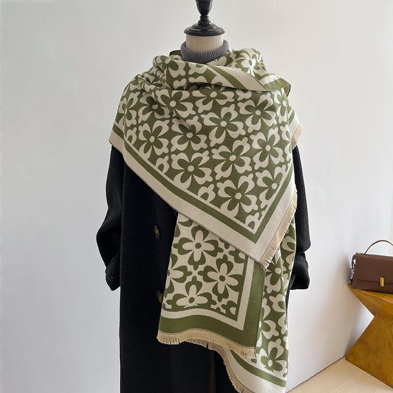 

Модный платок с принтом Кашемир Зимняя пашмина Дизайнерский Женский Толстое Теплое Одеяло Женский Буфанда Эшарп