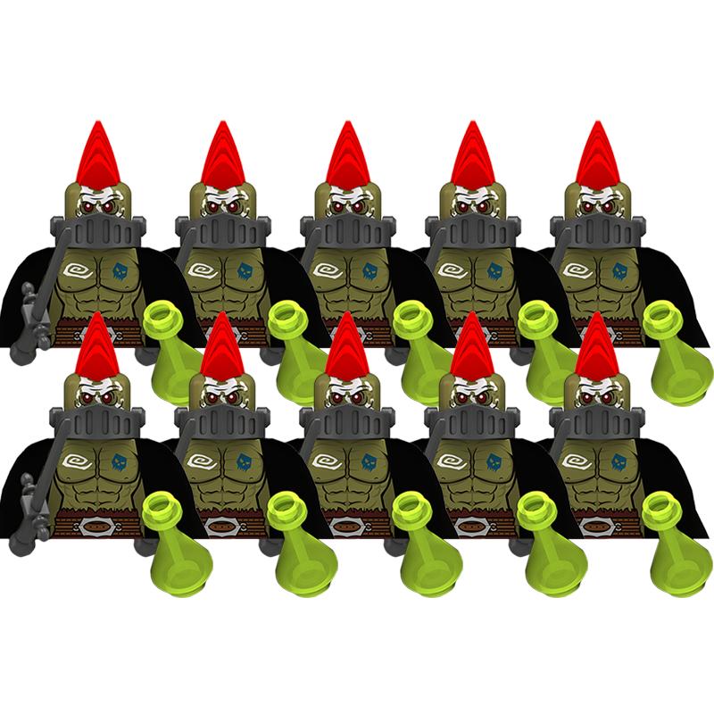 Mittelalterliche Actionfiguren Baustein Burg Miliz Tempelritter Römischer Infanteriesoldat Kreuzritter Spartaner Krieger Ziegelstein
