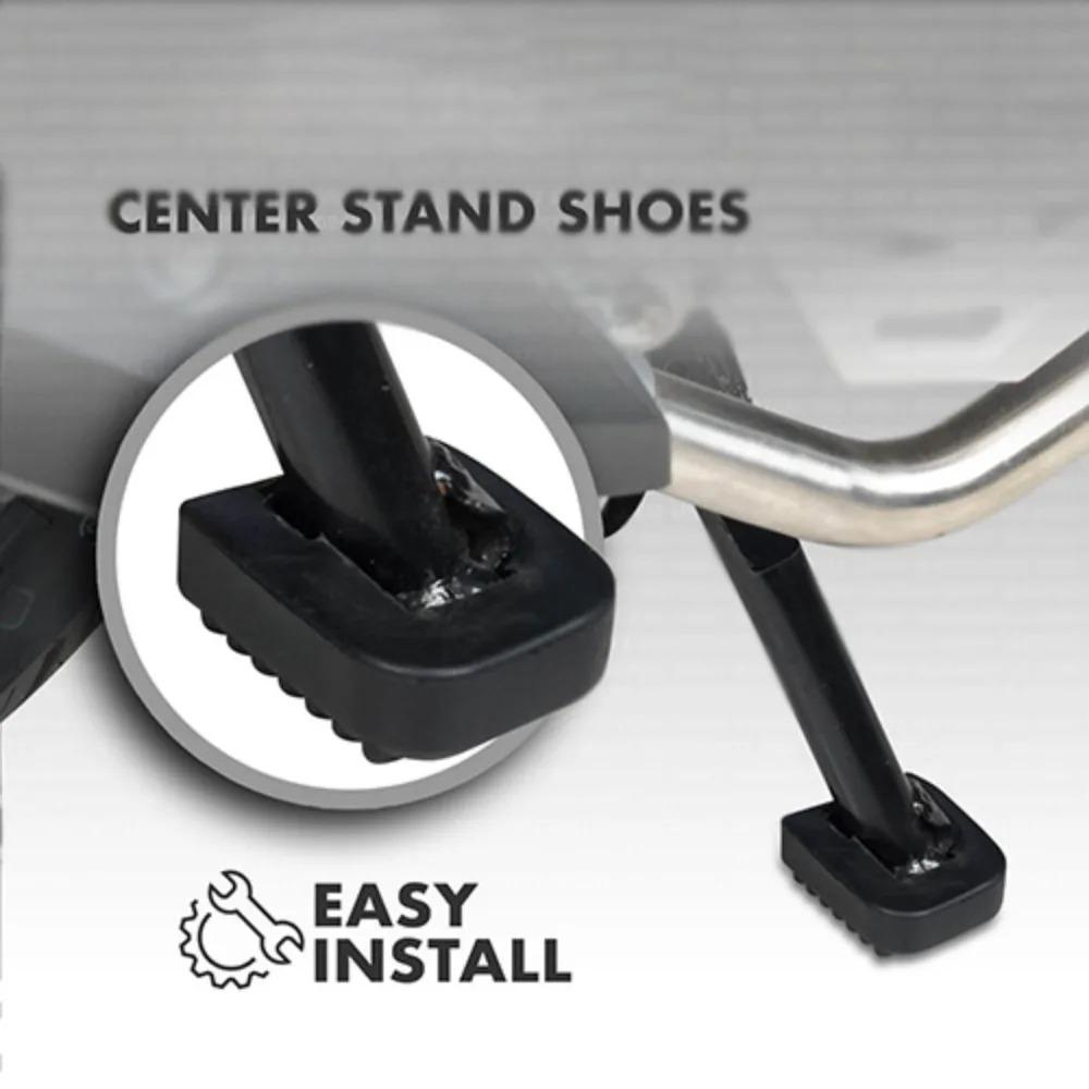 Black Motorcycle Stand Pad Kickstand Rubber Support Plate Outdoor Parking Motorbike Foot Side Stand Base Kickstand Holder Pad