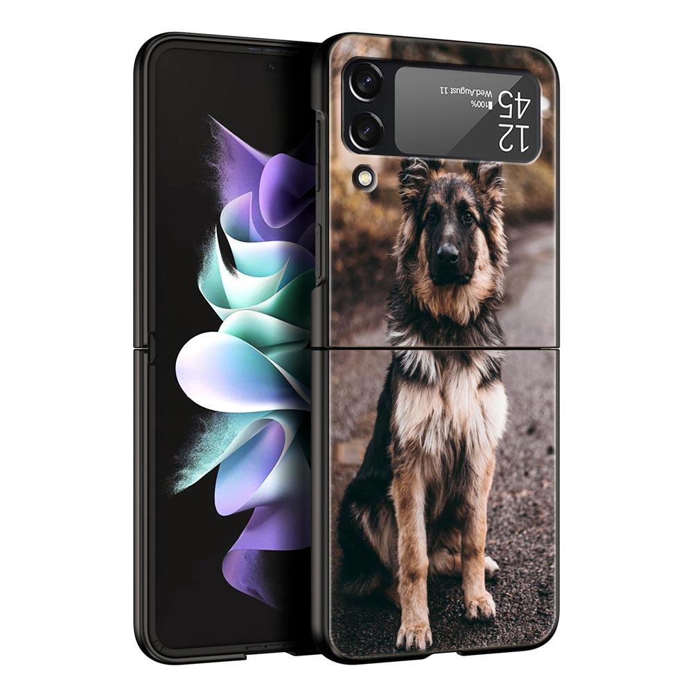 

Чехол для телефона Samsung Galaxy Z Flip 3 4 5 6 7 Складной корпус Для Samsung Z Flip4 Flip5 Жесткая ПК Крышка Красивая Собака Немецкая Овчарка Galaxy Z Flip6