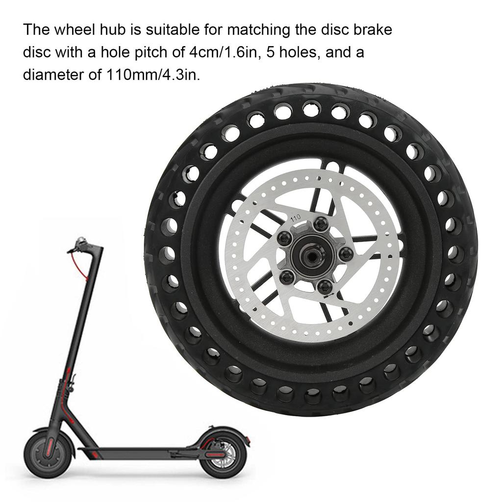 8.5-inch Electric Scooter Rear Tire Set, Explosion-Proof Solid Tires with Aluminum Alloy Hub for M365, Explosion-Proof and Shock-Absorbing
