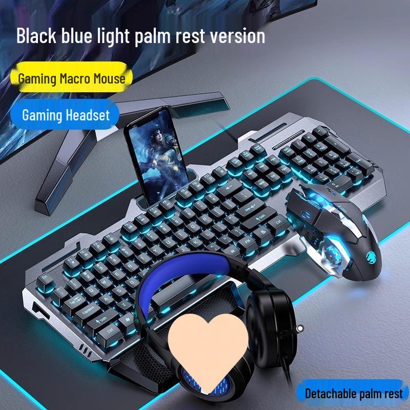 Gaming Keyboard & Mouse Set: True Mechanical Feel, with Headset & Extra Light Option