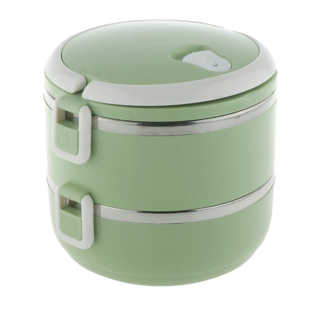 2 Layer Portable Heat Insulated Food Container Made of Stainless Steel
