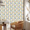 Wallpaper Flowers White, Cream and Blue for Living Room and Bedroom 50x1000