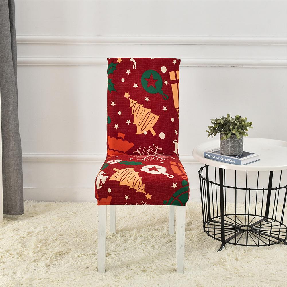 Christmas Dining Room Chair Covers Reusable Stretch Chair Slipcovers Removable Chair Covers for Holiday Party Decor