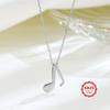 S925 pure silver note necklace, women's minimalist music symbol pendant, collarbone chain, small and fresh artistic style, daily necklace
