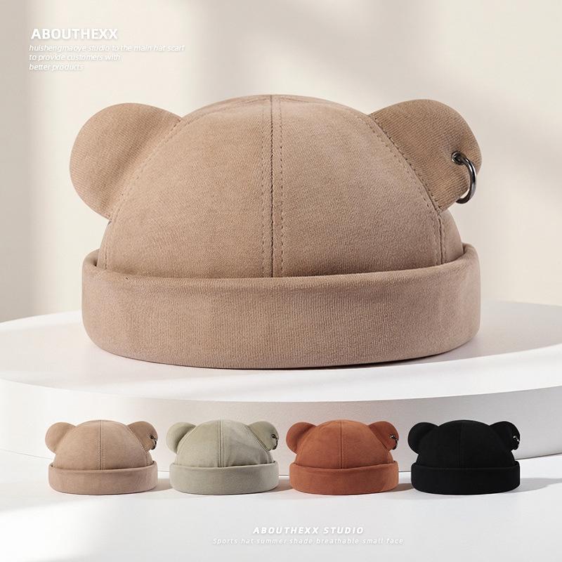 Cute Cat Ears Melon Skin Hat for Women Japanese Street Ring Yuppie Hat Spring and Autumn Versatile Landlord Hat