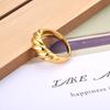Lokaer Trendy Titanium Stainless Steel Twisted Shape Party Ring Original Design Wedding Ring Jewelry For Women