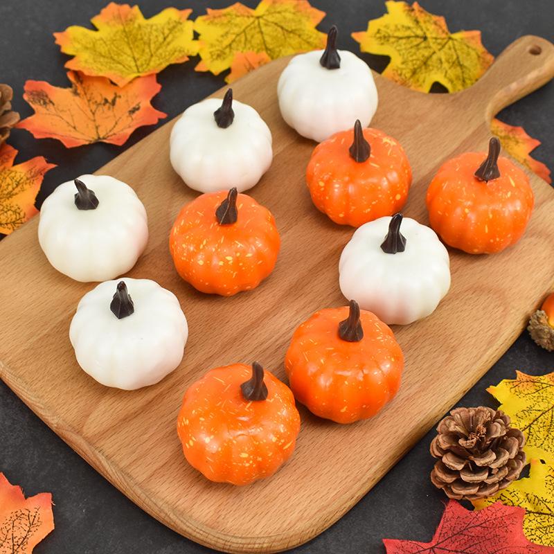 6/12pcs Simulated Pumpkin 5.5cm Plastic Halloween Family DIY Decoration for Parties and Festivals Mini Vegetable Model TMZ