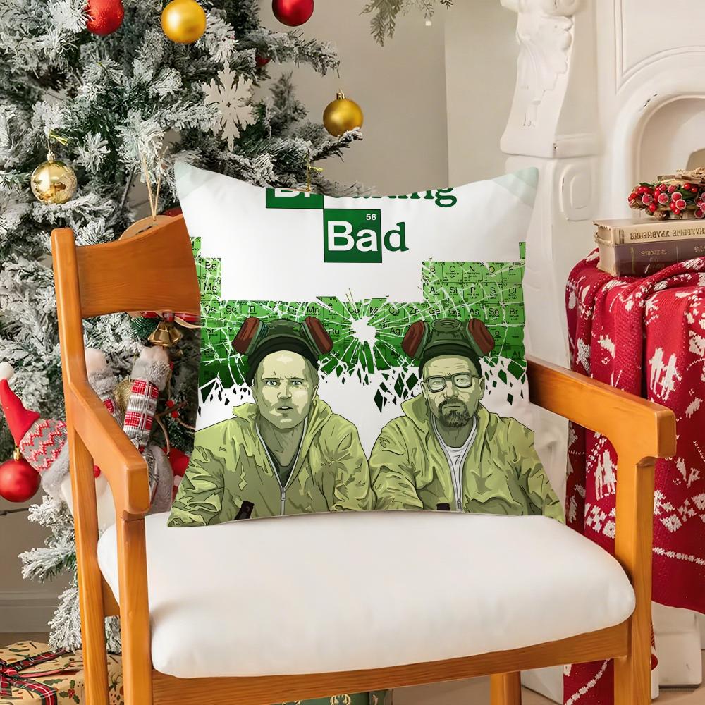 Popular TV Shows Breaking BadB Pillow Case Silky Short Plush with Invisible Zipper Dustproof Sofa Cushion Cover for Home Decor