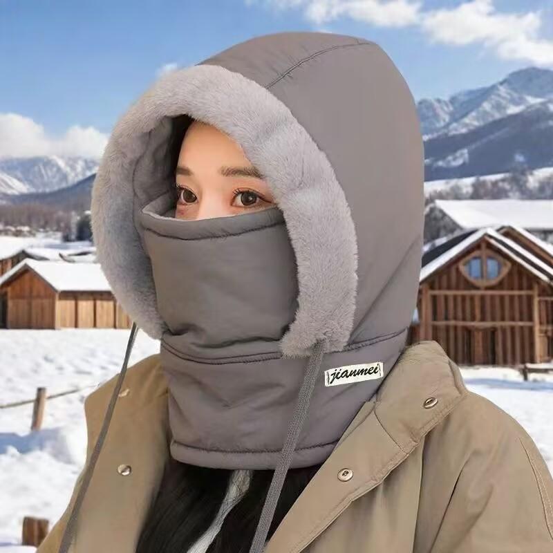 1 st Vinter Män Och Kvinnor Varm Lei Feng Hatt Fleece Förtjockad Kall Mask Halsduk Integrerad Utomhus Vindtät Cykling Väska Huvud