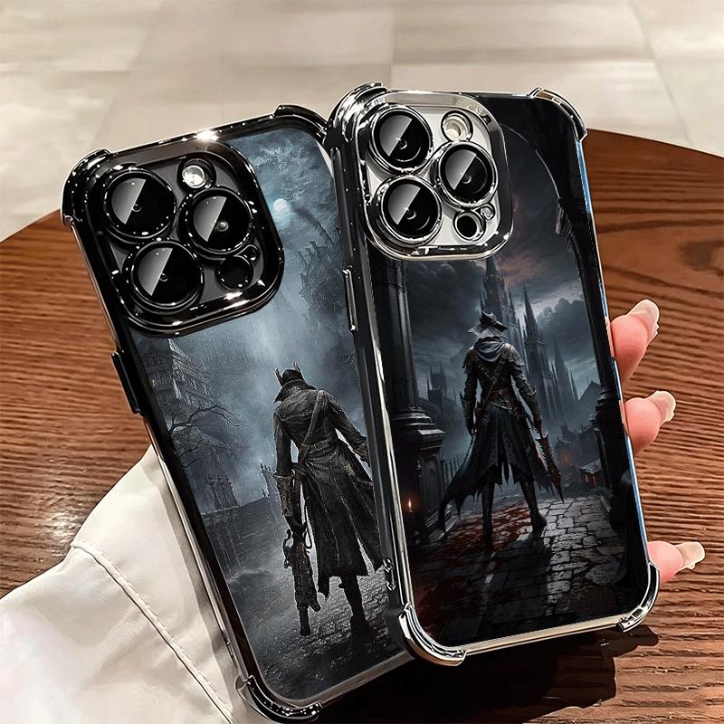 B-Bloodborne Game Plating Phone Case For Iphone 16 17 Pro Max Air 16E 14 15 Plus 12 13 Mini Anti-Fall Airabag Cover