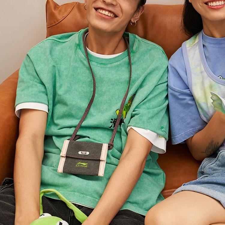 Li-Ning X Disney Muppets Collection Loose Casual Round Neck Printed Short Sleeve T-Shirt Men Tops Green AHSR839-2