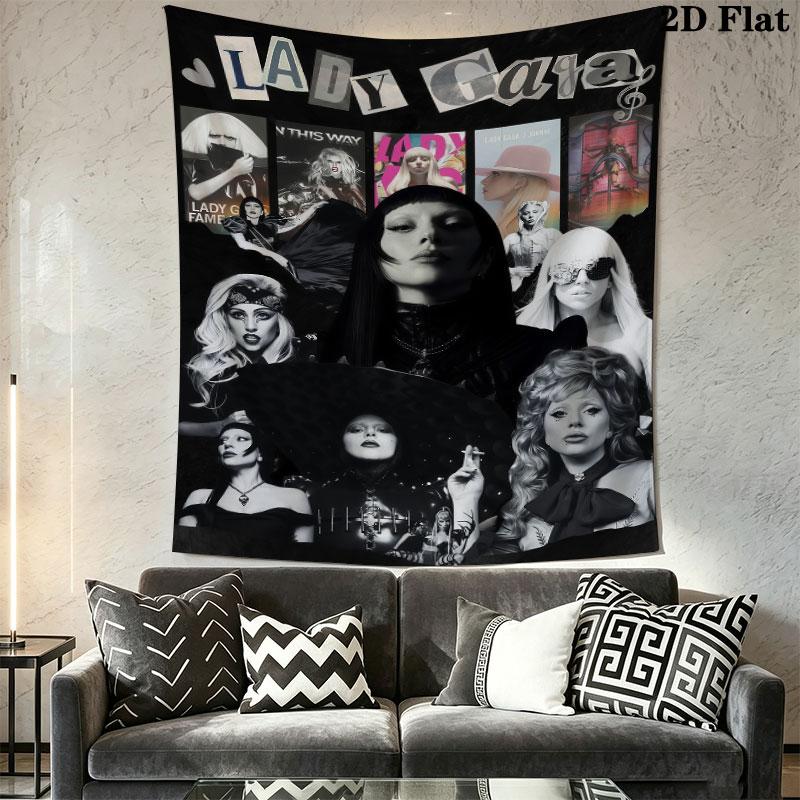 Lady Gaga poster Wall Hanging Printed Fabric Blanket Decorative Tapestries for Bedroom Living Room Home Decor