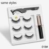 New 3 Pairs Normal Magnetic Eyelashes 5 Magnet 3D Mink Eyelashes Set With Eyeliner Tweezers Natural False LashesMakeup