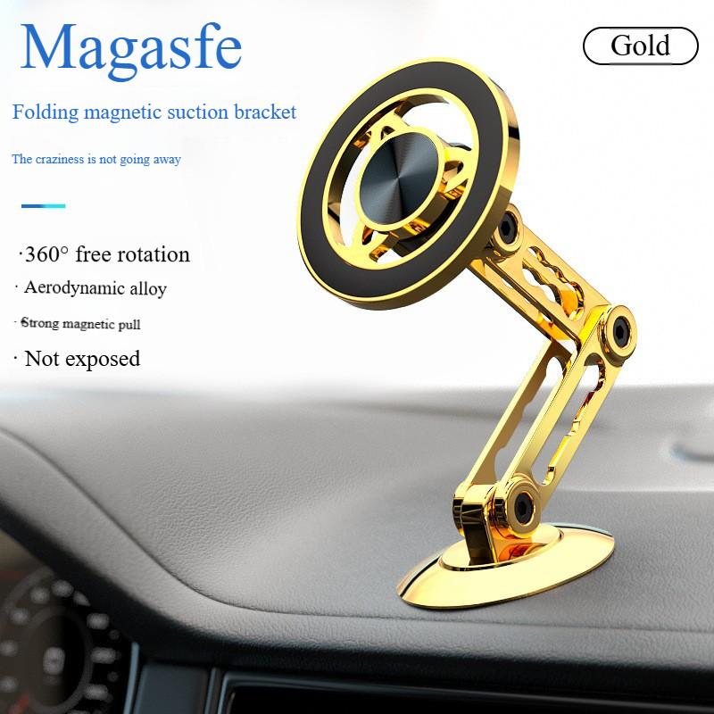 720 Rotate Metal Magnetic Car Phone Holder Foldable Magsafe Phone Stand Air Vent Magnet Mount GPS Support For All Phones