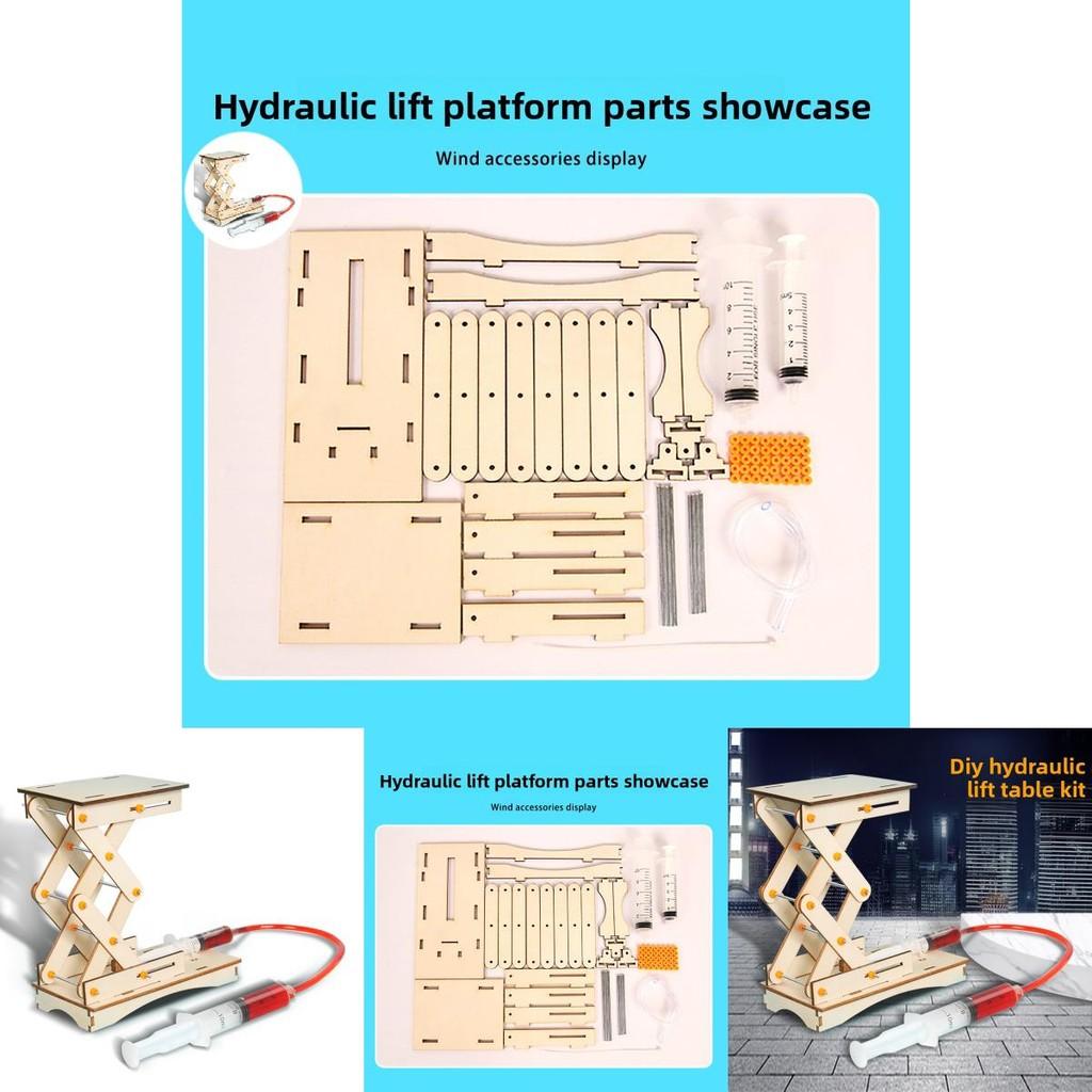 Childrens Wooden Hydraulic Lift Science Diy Kit With Educational Physics Toy For Kids