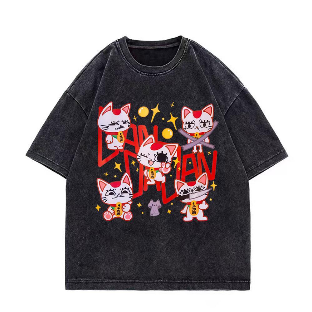 Dandadan Turbo Granny Anime Graphic T Shirts High Street Fashion Trend Vintage Washed Tshirt Men Women Casual Cotton Tshirts
