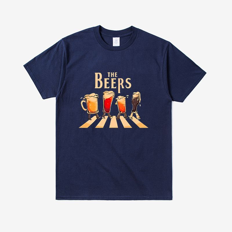 

2026 New Fashion Fun Beer Glass Spoof Design Print High Quality Mens Short Sleeve Crew Neck Loose Casual TShirt 4XL