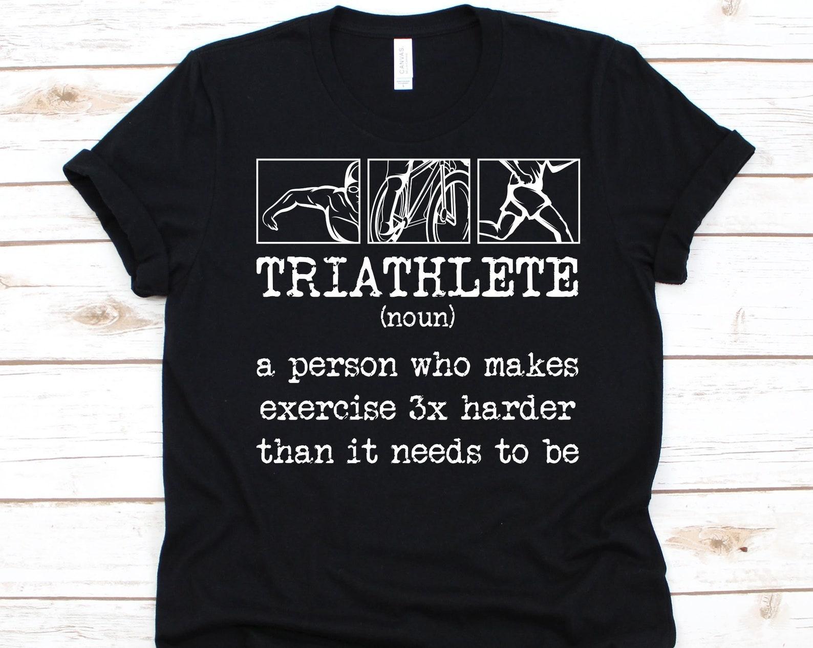 Triathlete (Noun) A Person Shirt, Triathletes Gift, Runner Graphic, Swimmer Shirt, Bicycle Rider, Triathlon Lover, Multisport Race Shirt 4XL