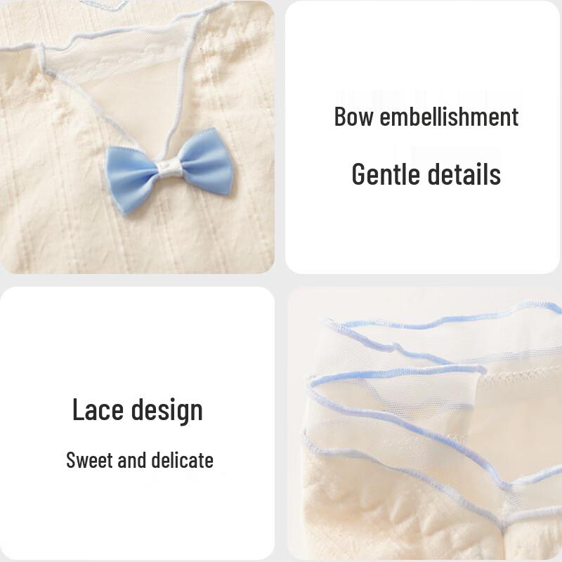 Nei Xiao Ban Women's 7A Cotton Antibacterial Mid-Waist Briefs (4-Pack)